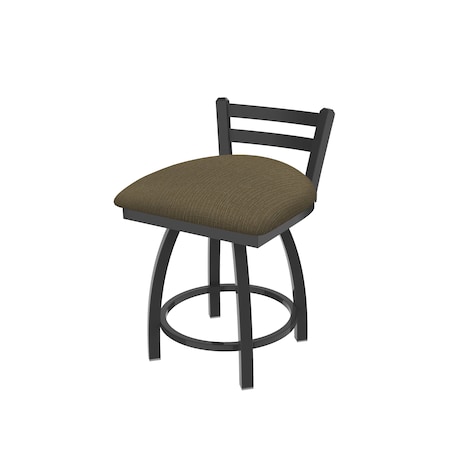 Holland Bar Stool Co 18" Low Back Swivel Vanity Stool, Pewter Finish, Graph Cork Seat 41118PW017